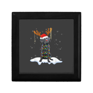 Black Lab Labrador Christmas Tree Light Pajama Dog Gift Box