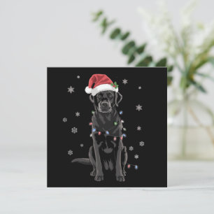 Black Lab Labrador Christmas Tree Light Pajama Dog Holiday Card