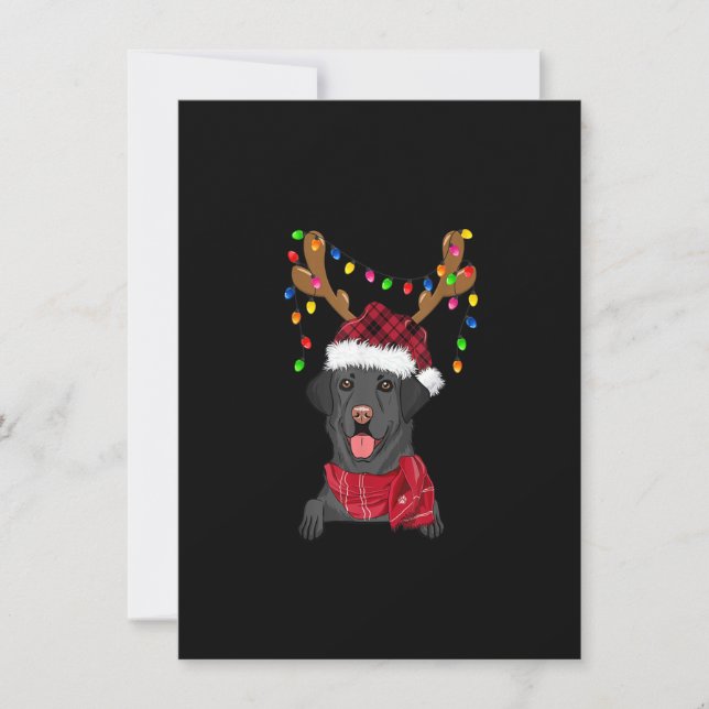 Black Lab Labrador Christmas Tree Light Pajama Dog Invitation (Front)