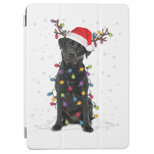 Black Lab Labrador Christmas Tree Light Pajama Dog iPad Air Cover