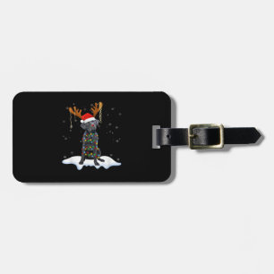 Black Lab Labrador Christmas Tree Light Pajama Dog Luggage Tag