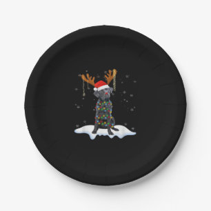 Black Lab Labrador Christmas Tree Light Pajama Dog Paper Plates