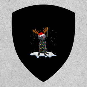 Black Lab Labrador Christmas Tree Light Pajama Dog Patch