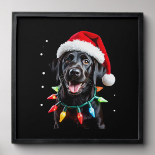 Black Lab Labrador Christmas Tree Light Pajama Dog Peel And Stick Photo Tile