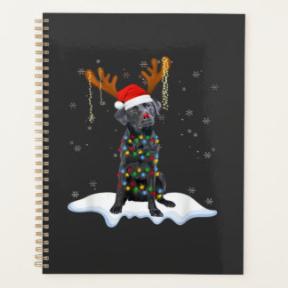 Black Lab Labrador Christmas Tree Light Pajama Dog Planner