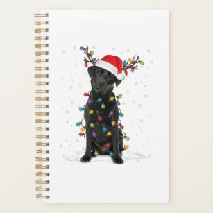 Black Lab Labrador Christmas Tree Light Pajama Dog Planner