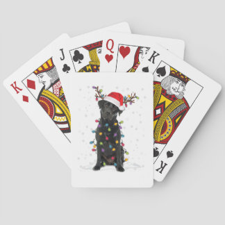 Black Lab Labrador Christmas Tree Light Pajama Dog Poker Cards