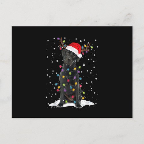 Black Lab Labrador Christmas Tree Light Pajama Dog Postcard