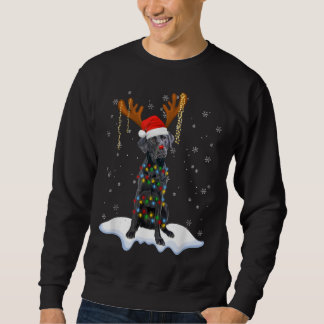 Black Lab Labrador Christmas Tree Light Pajama Dog Sweatshirt