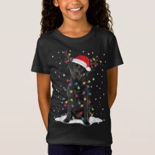 Black Lab Labrador Christmas Tree Light Pajama Dog T-Shirt