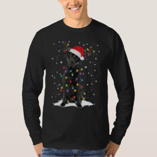 Black Lab Labrador Christmas Tree Light Pajama Dog T-Shirt