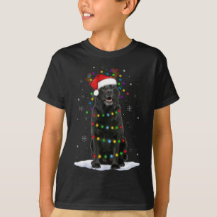 Black Lab Labrador Christmas Tree Light Pajama Dog T-Shirt