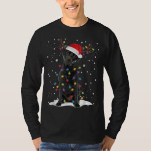 Black Lab Labrador Christmas Tree Light Pajama Dog T-Shirt