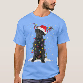 Black Lab Labrador Christmas Tree Light Pajama Dog T-Shirt