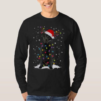 Black Lab Labrador Christmas Tree Light Pajama Dog T-Shirt