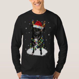 Black Lab Labrador Christmas Tree Light Pajama Dog T-Shirt