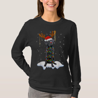 Black Lab Labrador Christmas Tree Light Pajama Dog T-Shirt