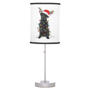 Black Lab Labrador Christmas Tree Light Pajama Dog Table Lamp