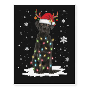 Black Lab Labrador Christmas Tree Light Pajama Dog Temporary Tattoos