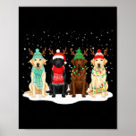 Black Lab Labrador Dog Christmas Crew Matching Fam Poster