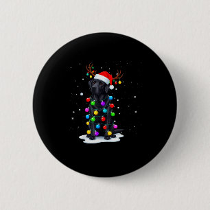 Black Lab Labrador Dog Funny Christmas Lights Rein Button
