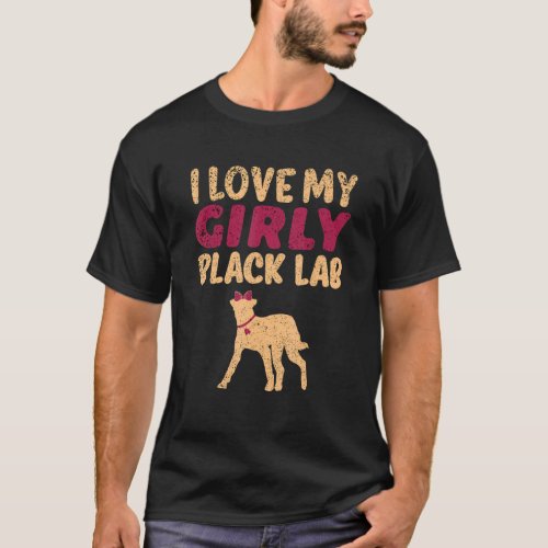Black Lab Labrador Funny Girl Dog Pup Gender Revea T_Shirt