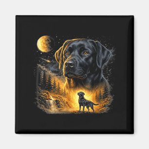 Black lab labrador howling to the moon vintage dog magnet