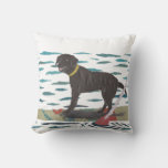 Black Lab, Labrador Retriever, Beach Dog Throw Pillow at Zazzle