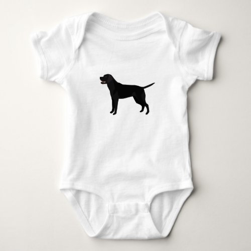 Black Lab _ Labrador Retriever Breed Silhouette Baby Bodysuit