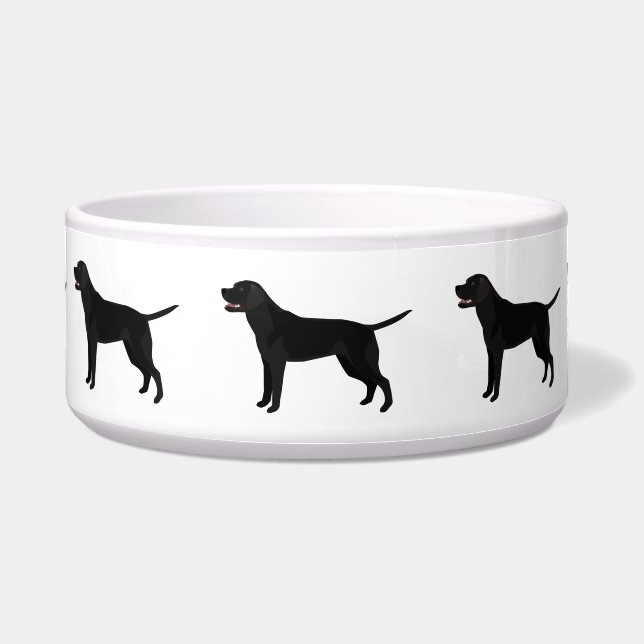 Black Lab - Labrador Retriever Breed Silhouette Bowl (Front)