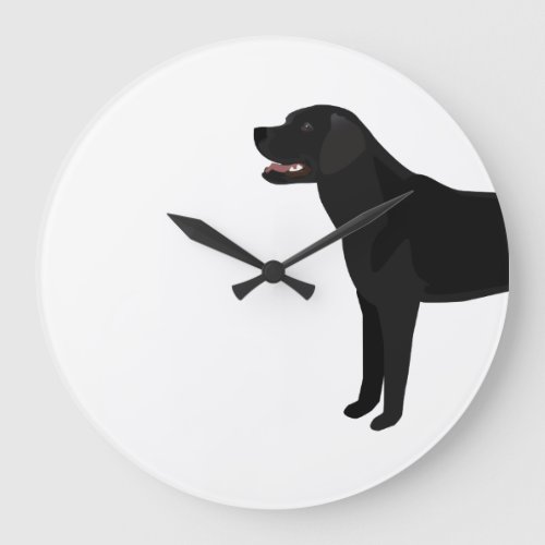 Black Lab _ Labrador Retriever Breed Silhouette Large Clock