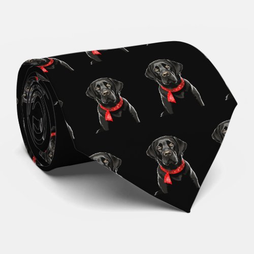 Black Lab Labrador Retriever Dog Breed Neck Tie