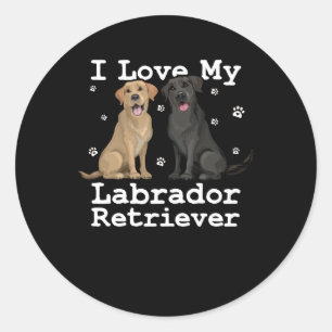 Black Lab Labrador Retriever Dog Shirt I Love My P Classic Round Sticker