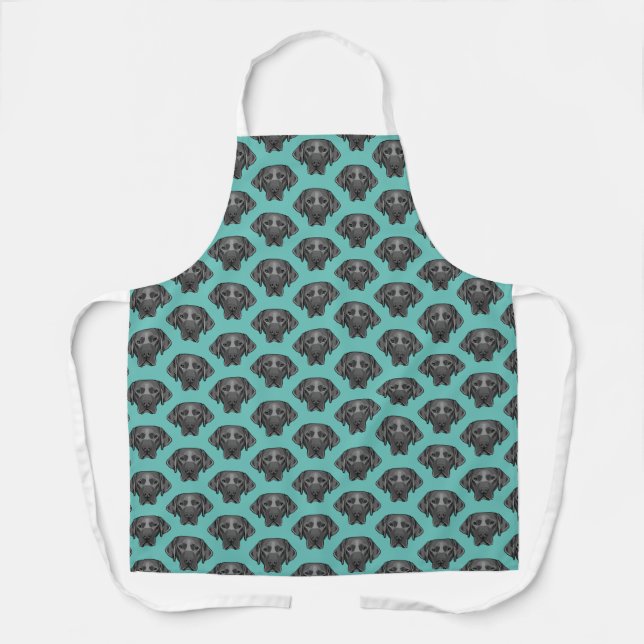 Black Lab Labrador Retriever Dogs Design Apron (Front)