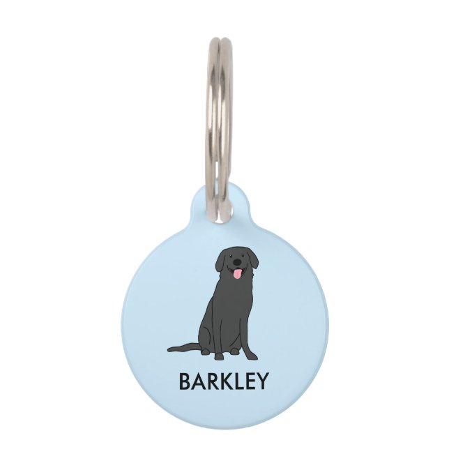 Black Lab Labrador Retriever Pet ID Tag (Front)