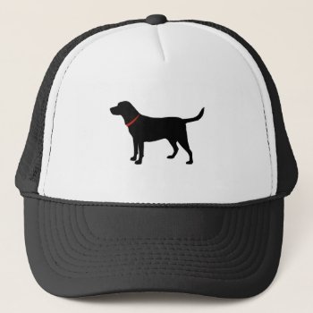 Black Lab  Labrador Retriever Trucker Hat by ginjavv at Zazzle