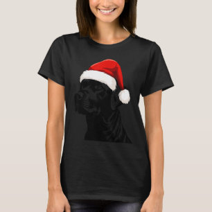 Black Lab Labrador Santa Hat Christmas Holiday Pet T-Shirt
