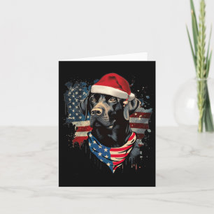 Black Lab Labrador Vintage Santa Christmas Pajama Card