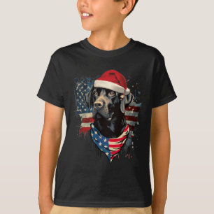 Black Lab Labrador Vintage Santa Christmas Pajama  T-Shirt