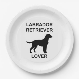 black lab lover paper plates