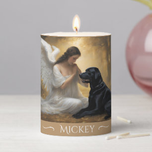 Black Lab Memorial Custom Angel Candle
