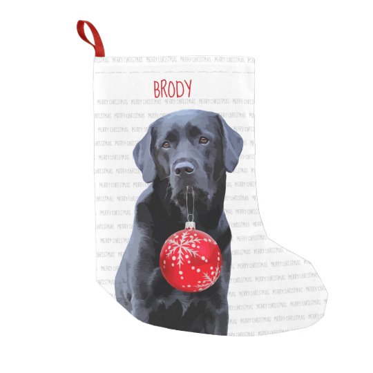 black dog christmas pillow