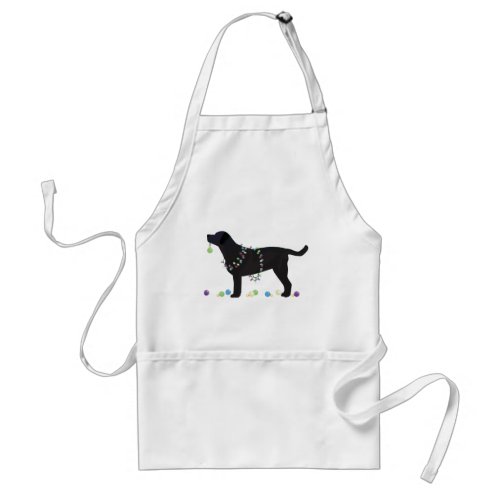 Black Lab Merry Christmas Design Adult Apron