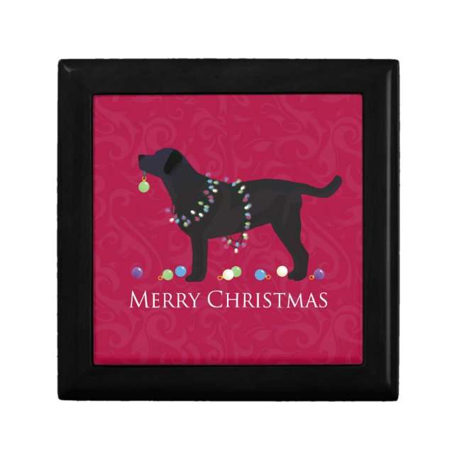 Black Lab Merry Christmas Design Gift Box (Front)