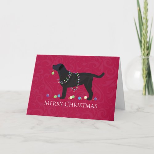 Black Lab Merry Christmas Design Holiday Card