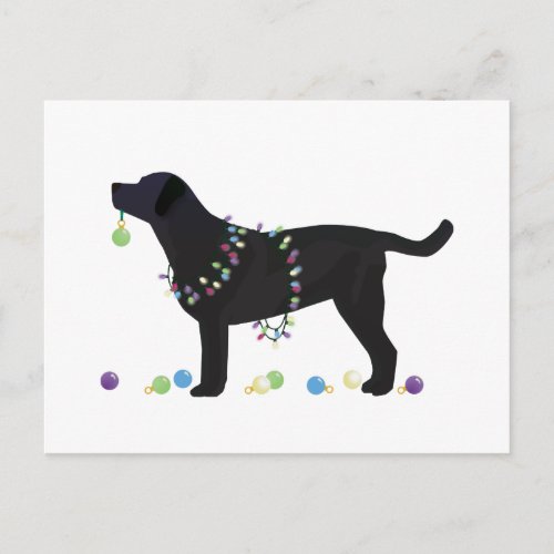 Black Lab Merry Christmas Design Holiday Postcard