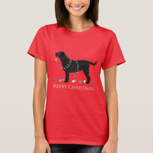 Black Lab Merry Christmas Design T-Shirt