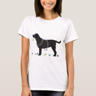 Black Lab Merry Christmas Design T-Shirt