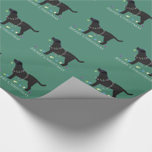Black Lab Merry Christmas Design Wrapping Paper