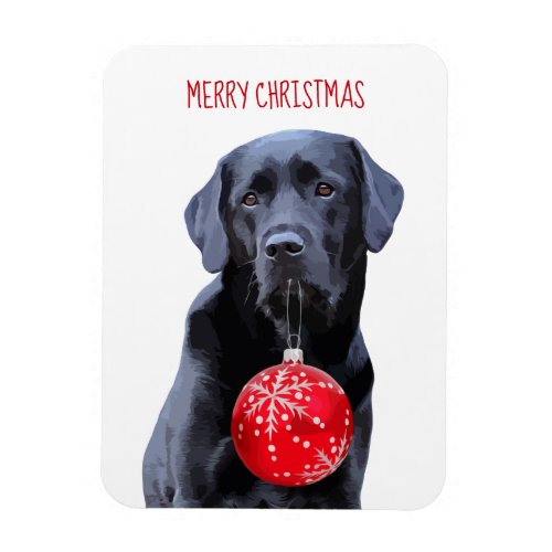 Black Lab Merry Christmas _ Labrador Cute Dog Magnet